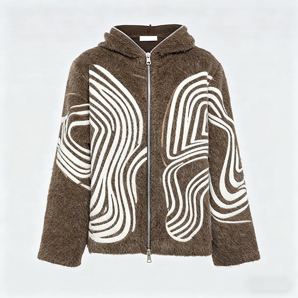 Men's Alpaca Wool Long-Sleeved Zip Hoodie for Autumn Winter