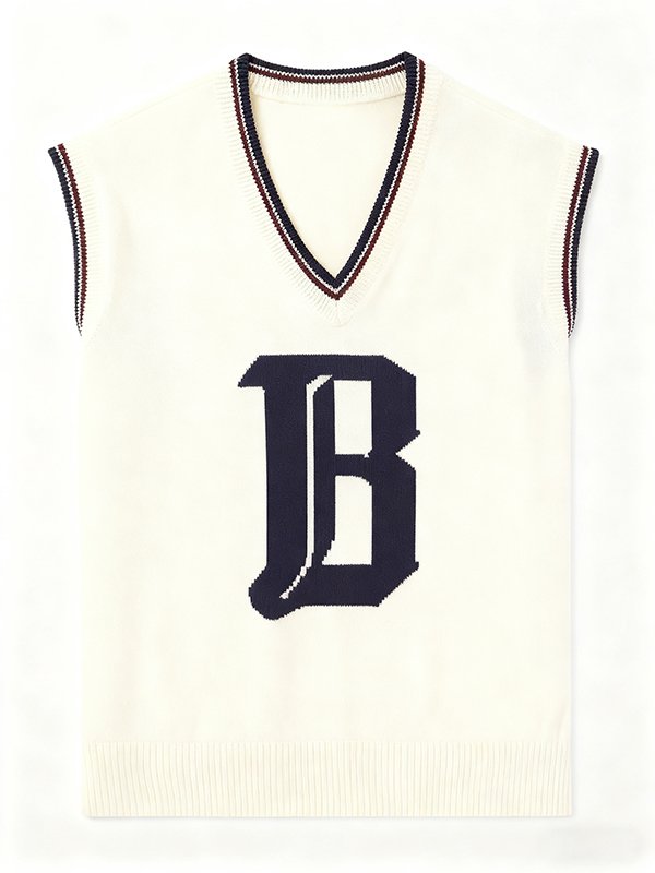 V-Neck Sleeveless 100% Cotton Sweater Vest