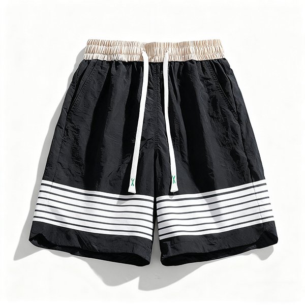 Color-Blocking Men's Quick-Dry Elastic Sport Shorts - Breathable Athletic Shorts