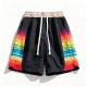 Men's Breathable Color-Block Elastic Shorts - Quick-Dry Sport Gym Shorts