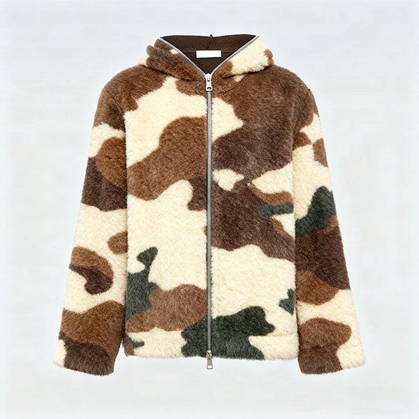 Autumn Winter Men's Zip-Up Alpaca Wool Long-Sleeve Hoodie